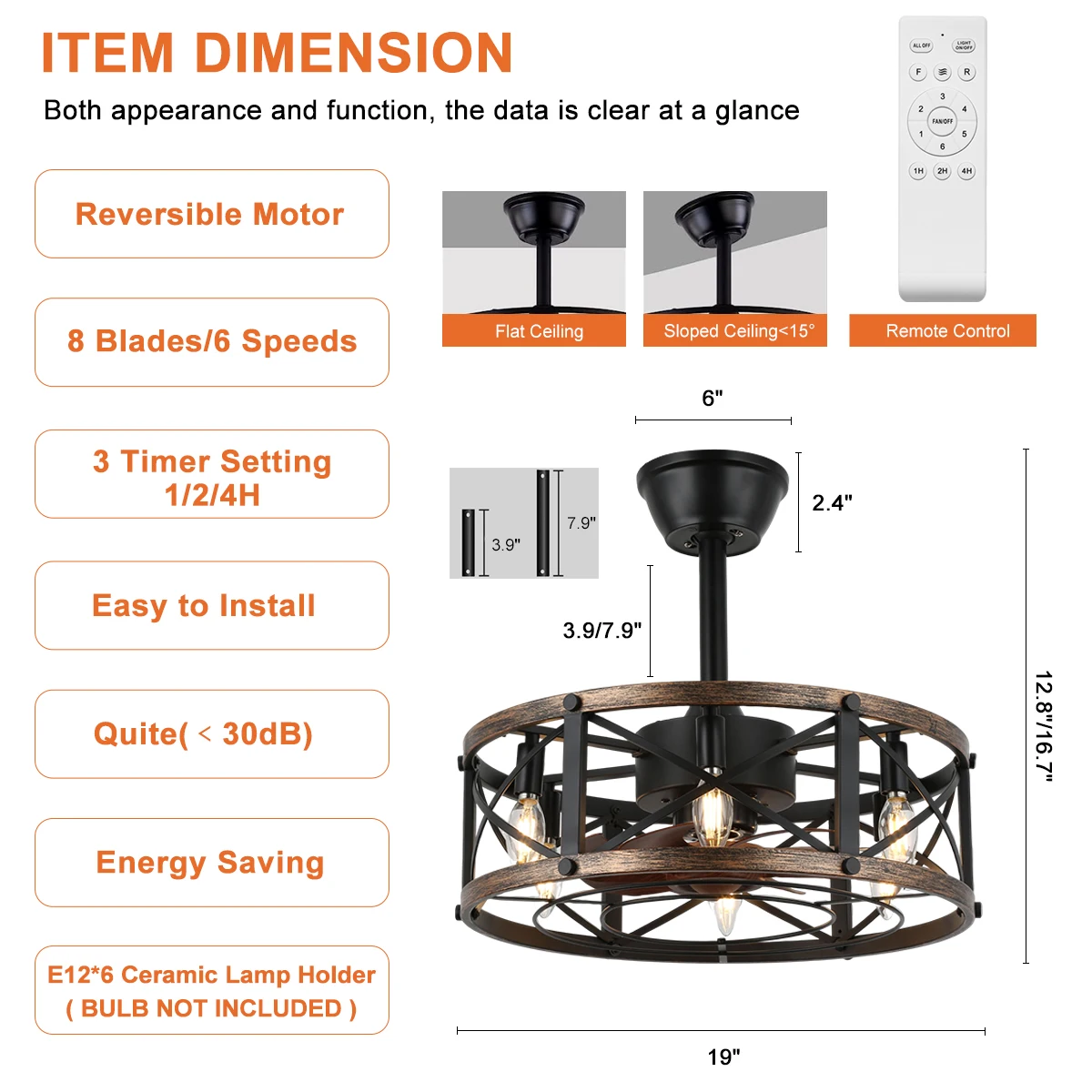Ceiling Fans with Lights Remote Control Invisible Ceiling Fan with led Lights For Modern Living Room Remote Control Ceiling Fan