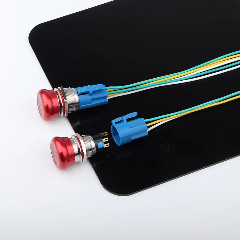 22MM  red mushroom metal rotary latching power control switch waterproof emergency stop button switch