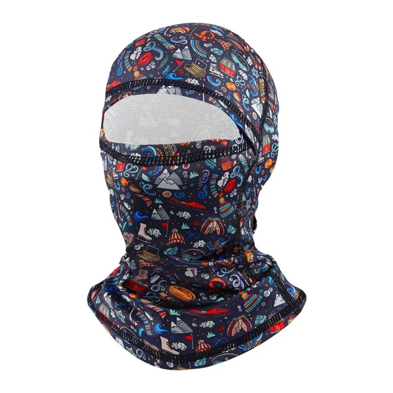 Designer custom Men Women Silk Polyester Bicycle Cycling Sports Breathable Full Face Cover One Hole Ski Mask Balaclava