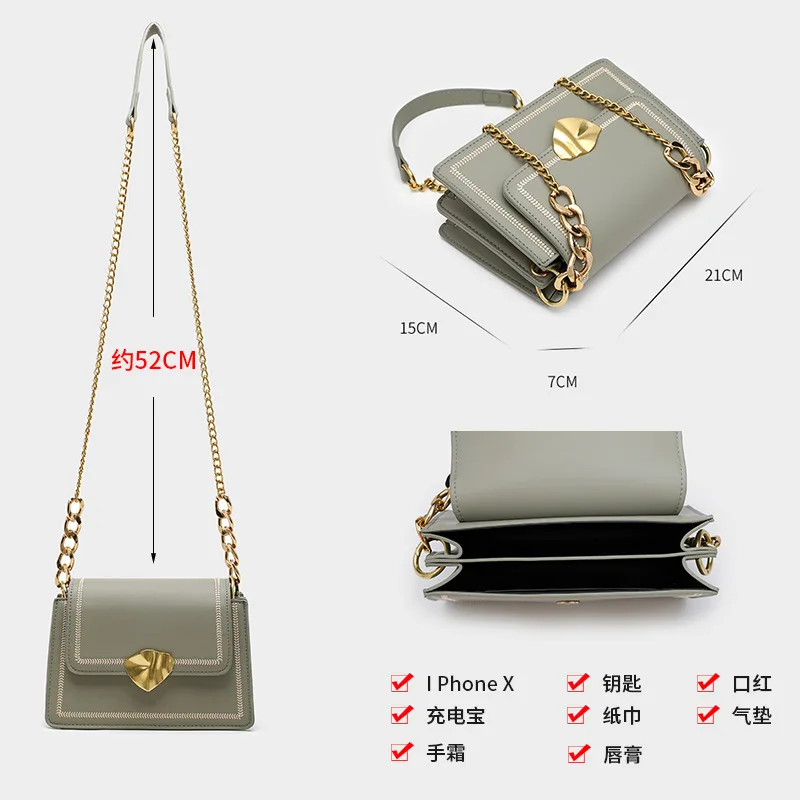 Simple design classic factory women chain bags crossbody sling shoulder handbags lady fashion girls