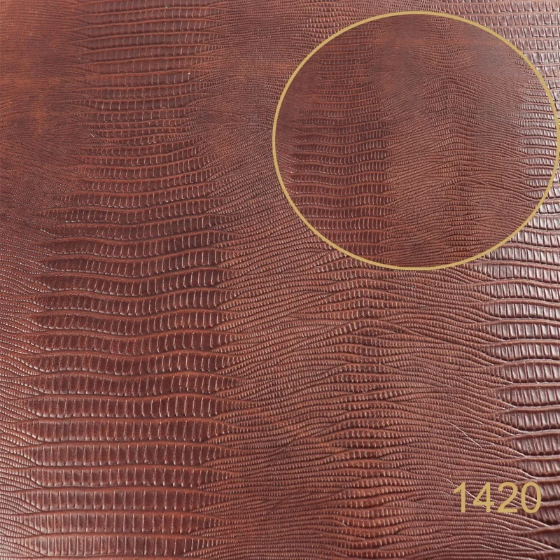 cow leather in lizard pattern for handbag and handicraft in genuine leather