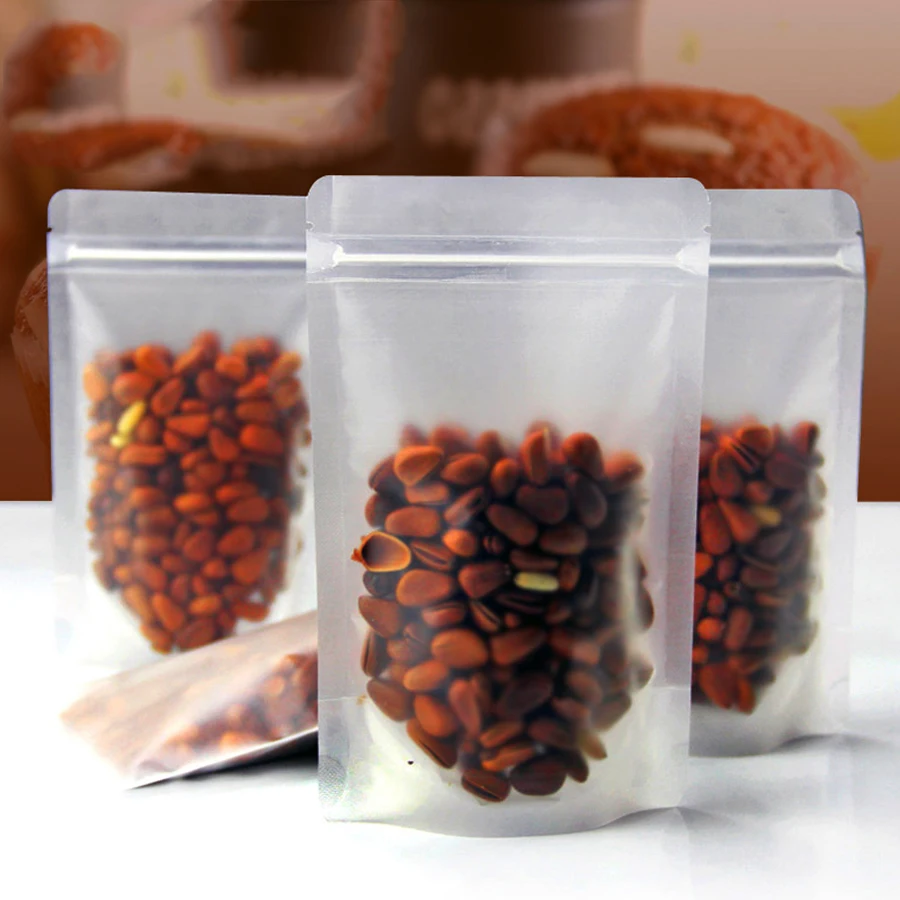 Low MOQ Custom Printing Food Grade Recloseable Frosted Stand Up Zipper Bags For Snack Coffee Tea Packing