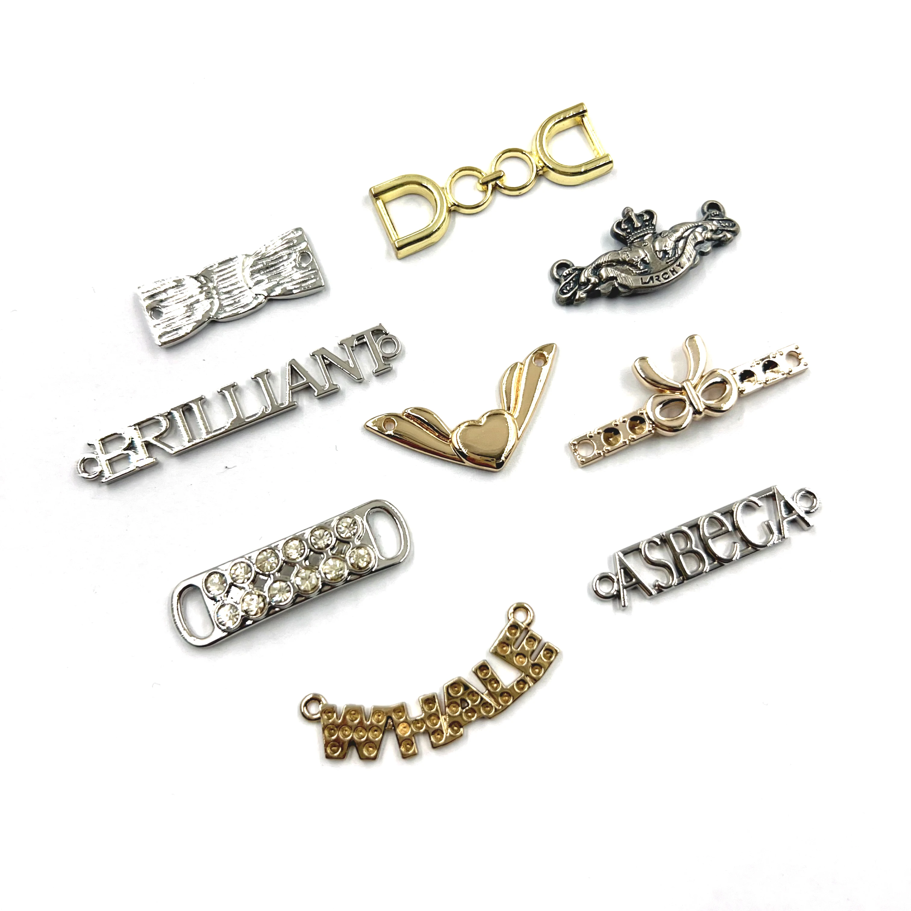 Super Quality Custom Metal Tag Sewing Logo Labels Tags for Clothing /Garment / Swimwear