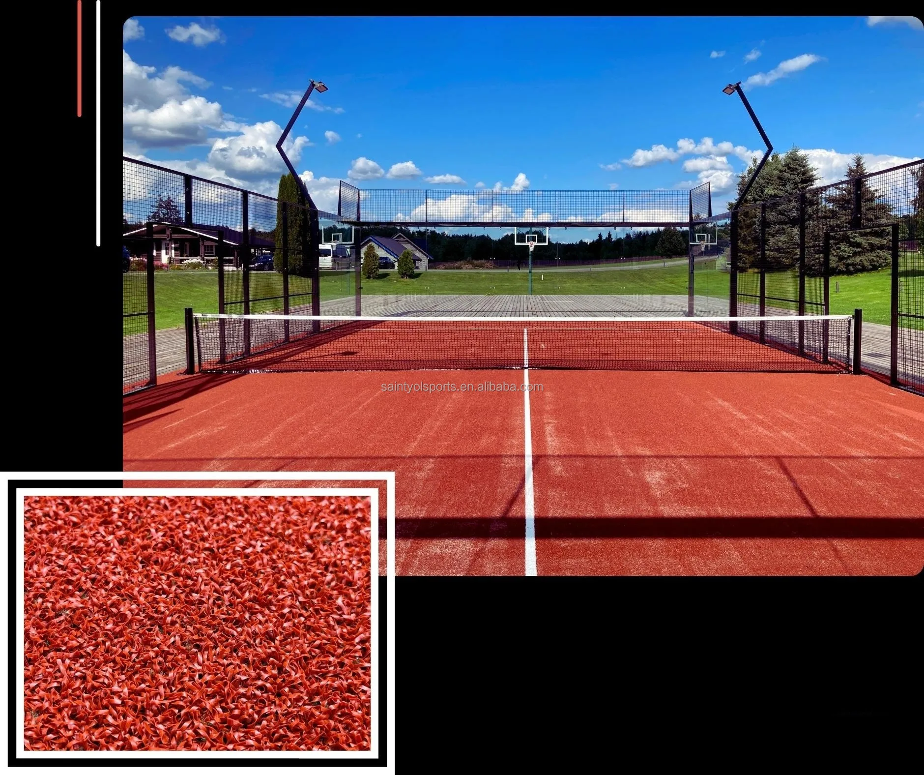 Factory Wholesale Panoramic Padel Court System Tempered Glass Thick Steel Paddle Tennis Court