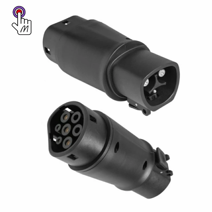 AC Universal EV Charger adapter 32A single phase SAE J1772 EV Adapter Socket type 1 to Type 2 IEC 62196 Socket