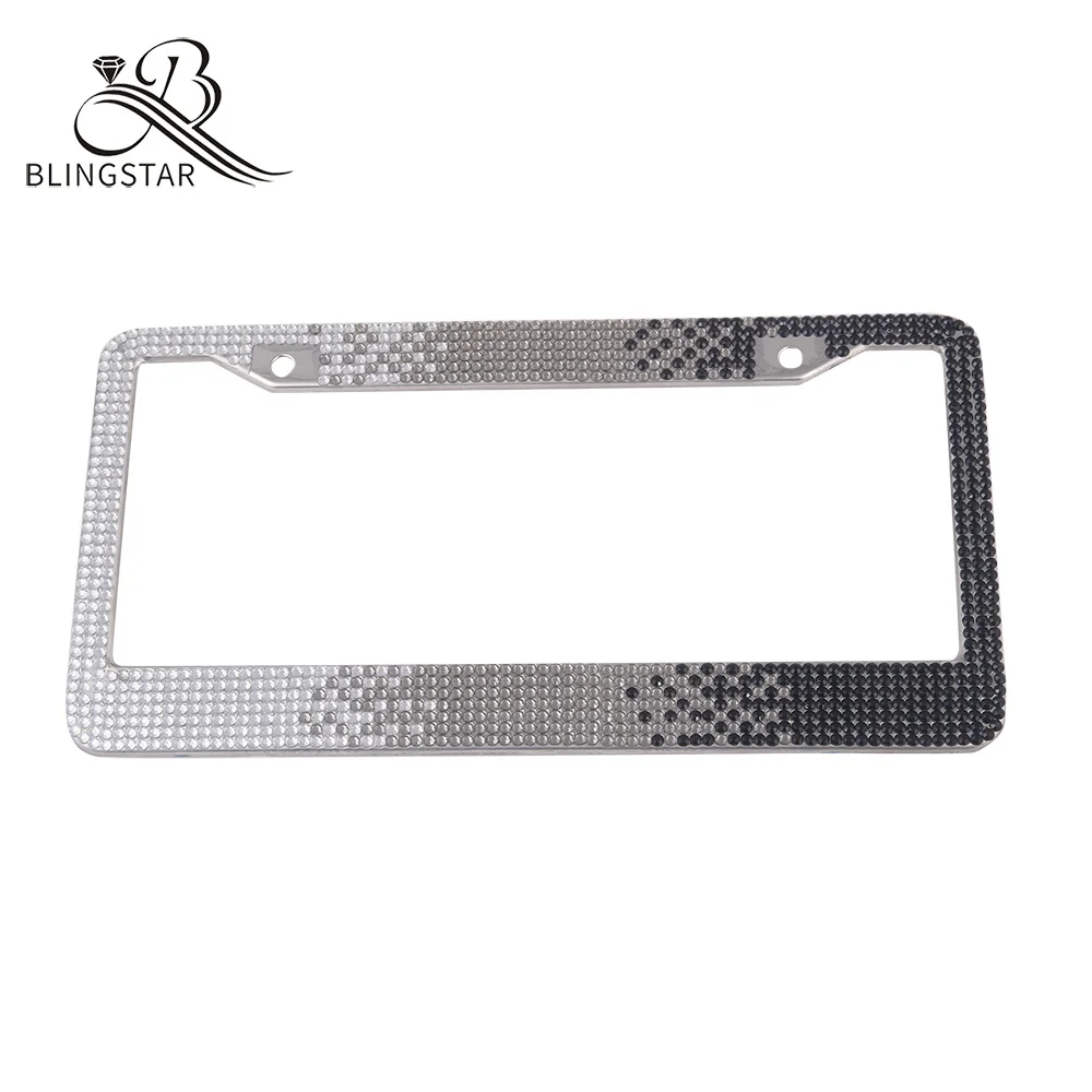  Рамка номерного знака bling с розовым синим черным и