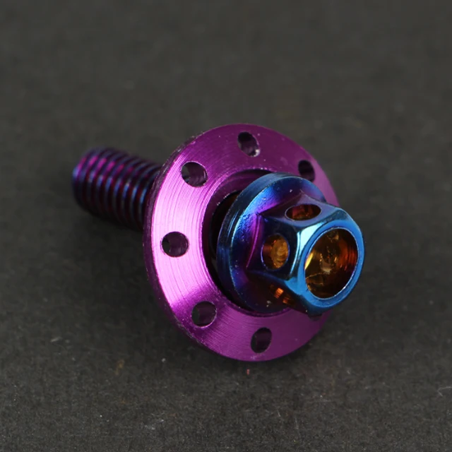 Fashion Colorful Anodized Gr2 Gr5 Titanium Screw For Bicycle