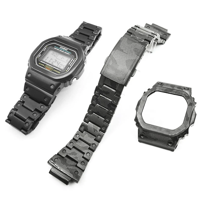 Titanium alloy case and watch band g shock DW5600 GWM5610 GW5000 Metal  Modification of watch case strap Frame Bracelet DW5600