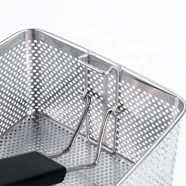 Hotel Kitchen Equipment Non-stick Rectangle Commercial Iron Fryer Basket French Fries Wire Mesh Deep Fry Basket