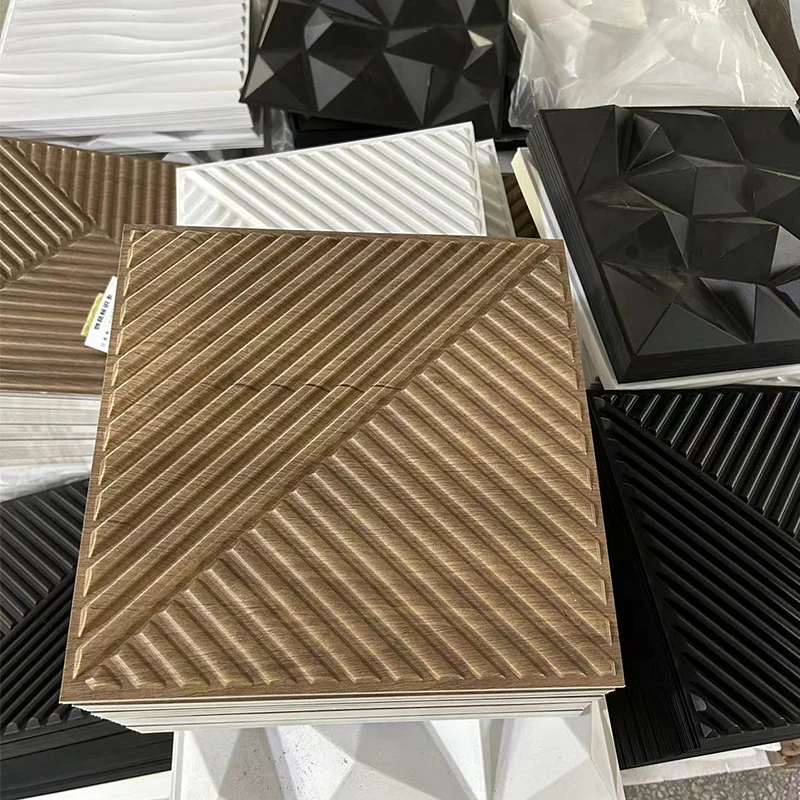 Best New Wood Color Pvc Fireproof Wall Panel 3d For House Hotel Decoration Panels