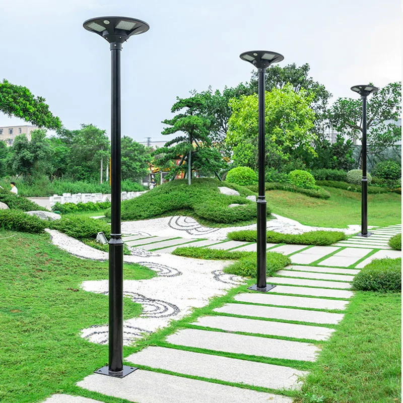 12v 40w 50w 60w 80w plate round outdoor bright led smart solar street light all in one in built solar panels for garden