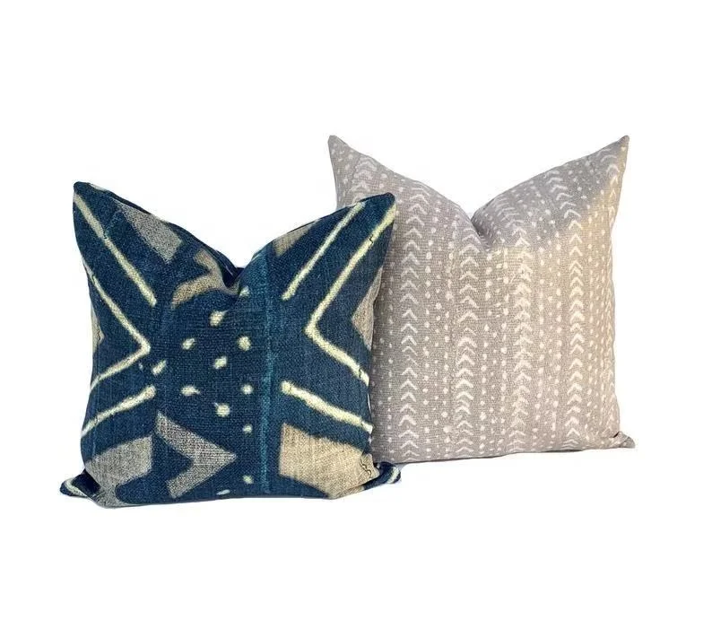 Lulu&lucy African print Mud cloth Linen Pillow Cover Tribal Decor Cushion