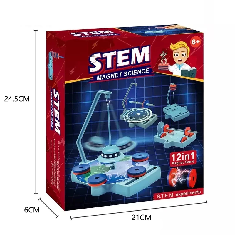 12 in 1 Children Little Experiment Magnetic Science Magnet Game STEM Educational Toys for Kids