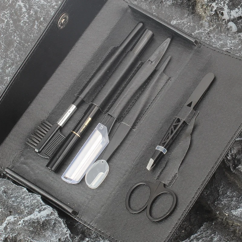 6pcs Eyebrow Grooming Scissors Comb Razor Tweezers Eyelash Brush Set Eyebrow Trimmer Kit for Face