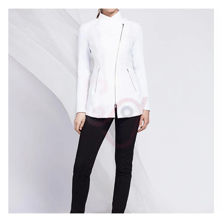 Scrubs Uniforms Casual Woven Medical Uniforms Mandarin Collar Yarn Dyed Long Sleeve Best Quality Wholesale Customize White Black