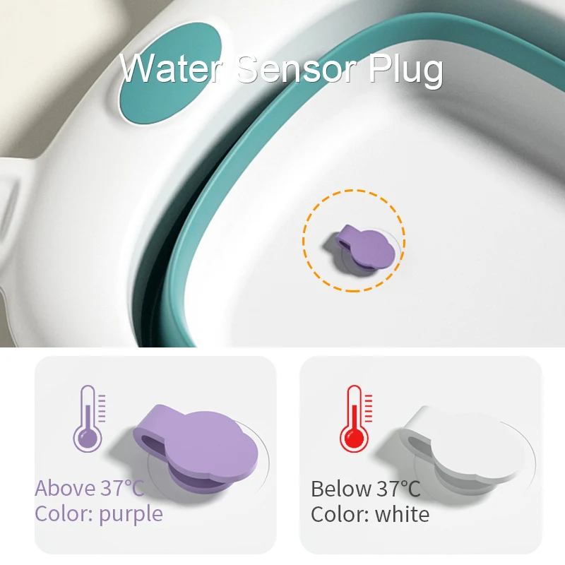 Banera Para Bebe Portable Plastic Folding Foldable Collapsible New Born Kids Baby Bathtub Bath Tub With Thermometer Temperature