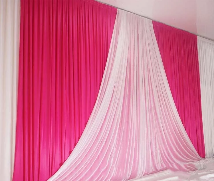 Wedding Backdrop Double Layered Stage Drapes Wall Decoration Wedding Props Backdrop Curtain