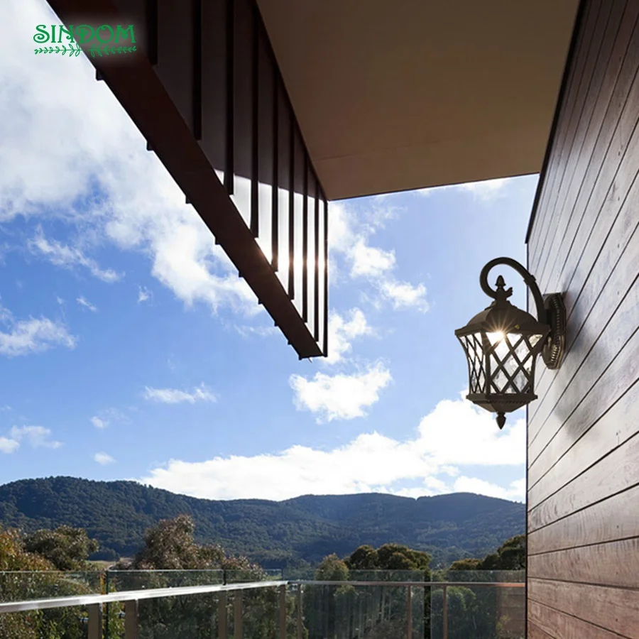 Sindom Classic Style E27 Garden Outdoor Aluminium Wall Light