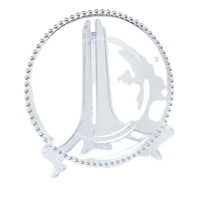 Wholesale Plastic Plate High Quality Elegant Silver Gold Beaded Rim Round Home Wedding  Charge Plate For Party