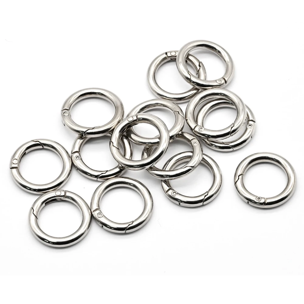 25mm Gate O Ring Round Carabiner Metal Key Snap Clip Trigger Spring Keyring Buckle