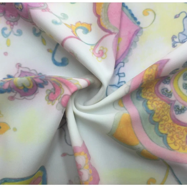 Модная ткань для плавания из полиэстера с цифровой печатью принтом флока