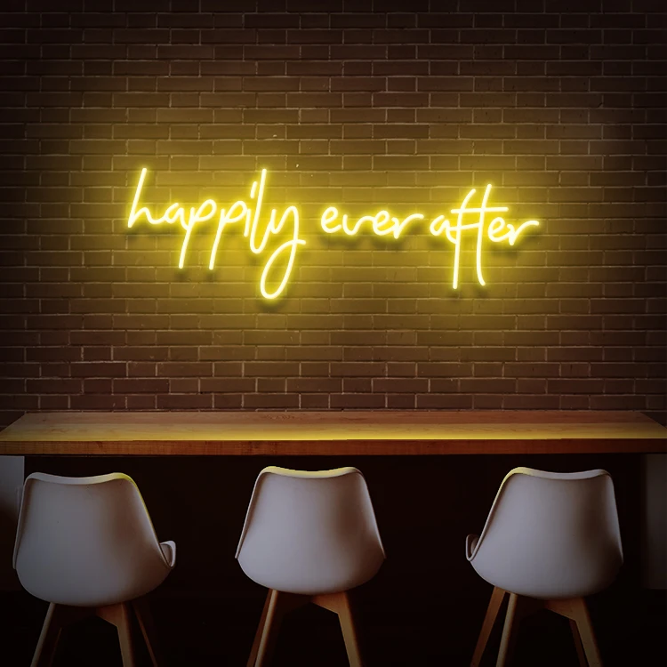 Koncept Drop Shipping 30inch Happily ever after  neon wings Neon Light Advertising Custom LED Neon Sign