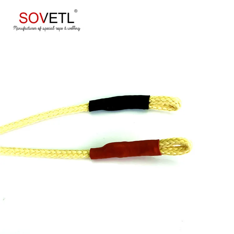 
Promotion low stretch aramid fiber rope with stitched loops 