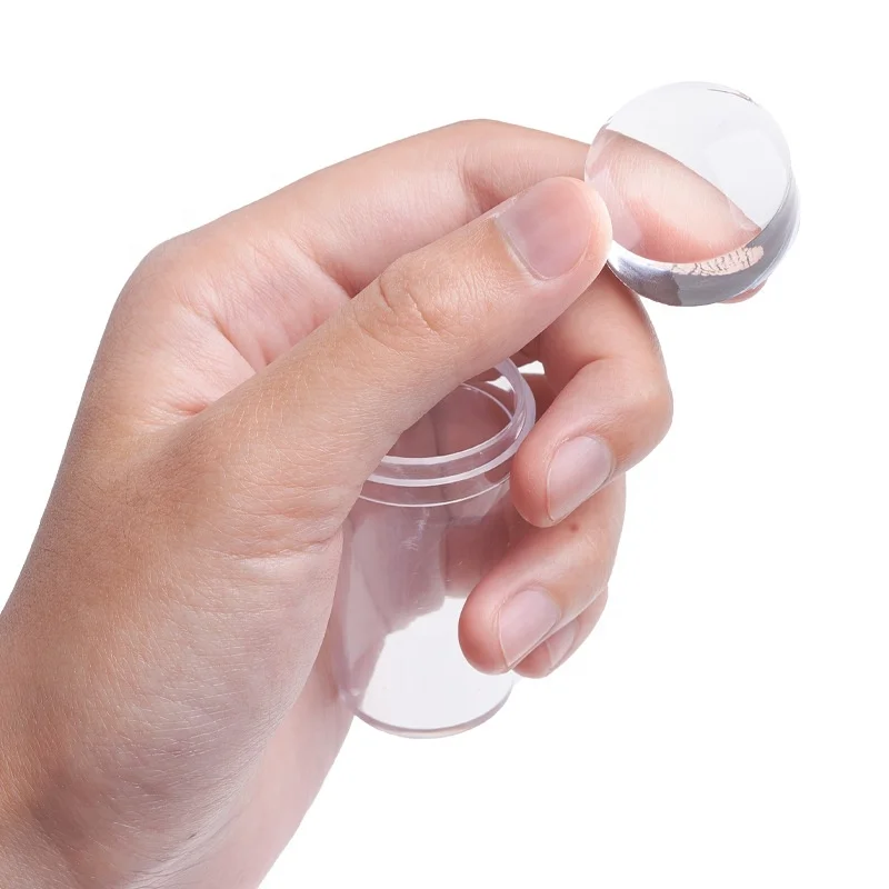 New Arrival 3.1cm Nail Art Stamper and Scraper Clear Silicone Stamping Jelly Transparent Nail Art Image Printer for DIY&Salon