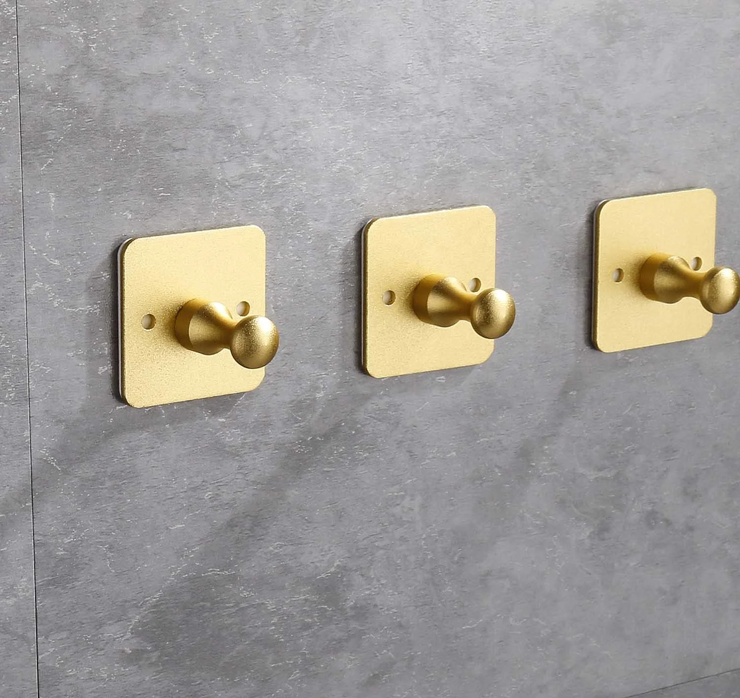 Square Base Self Adhesive or Drilling Screw Robe Hook Heavy Duty Wall Hooks Aluminum Hooks Waterproof for Hanging Coat Hat Door