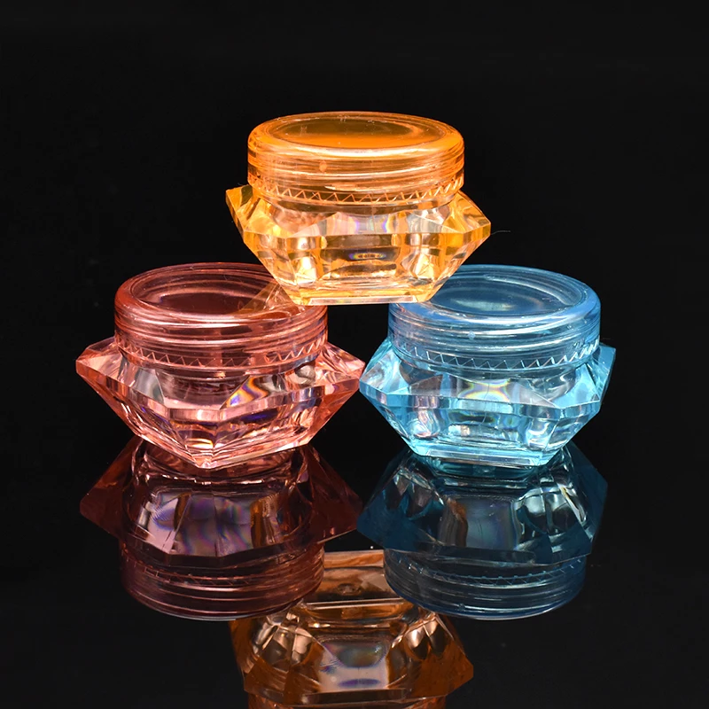screw cap plastic cosmetic jars 3g 5g colored plastic lip balm container for eye hand cream travel packaging