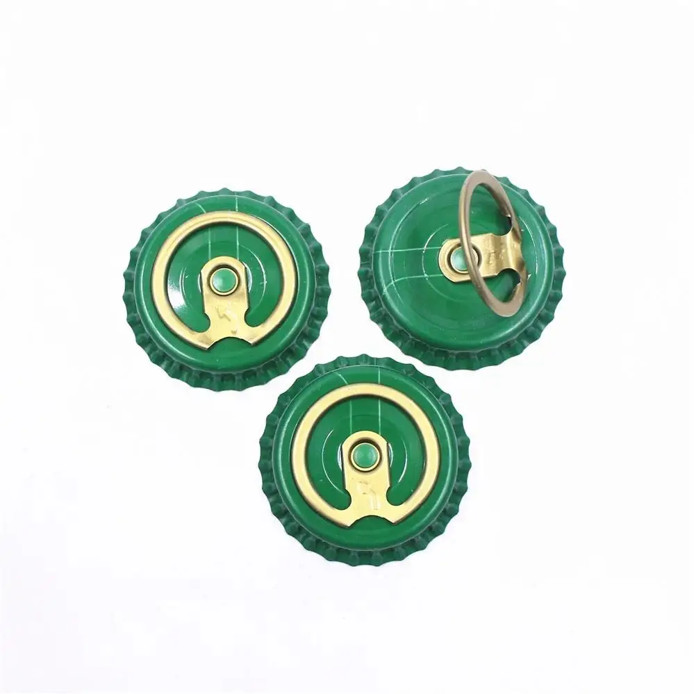 26 mm Tinplate Metal Easy Open Cap for Beer Glass Bottle 26mm Pull Ring Crown Lids