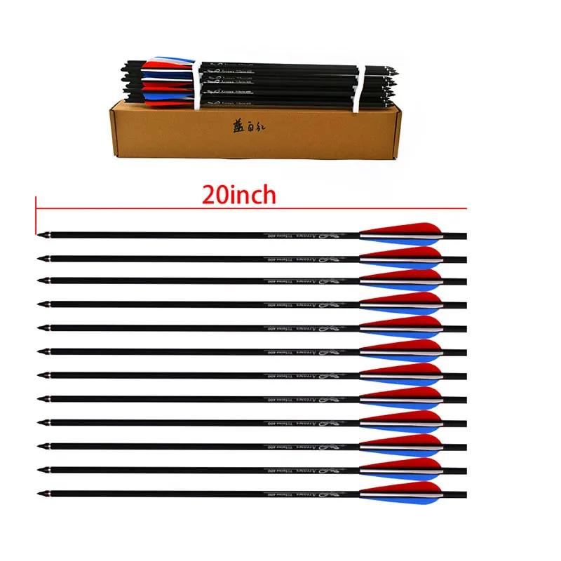 6Pcs/set 16 18 20 Inches Archery arrows W Replaceable Tip Carbon Arrows Spine 400 Crossbows Bolts for Crossbows Outdoor Hunting