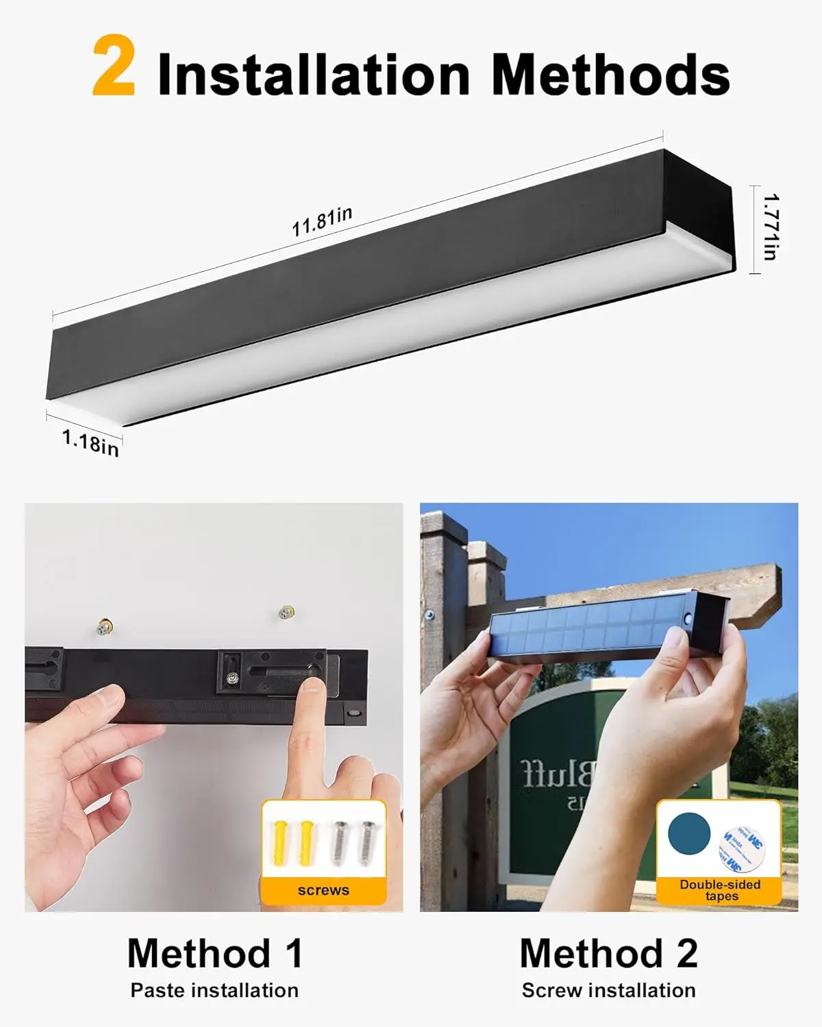Solar Powered Billboard light Advertisement Sign Security Light for Patio housing number
