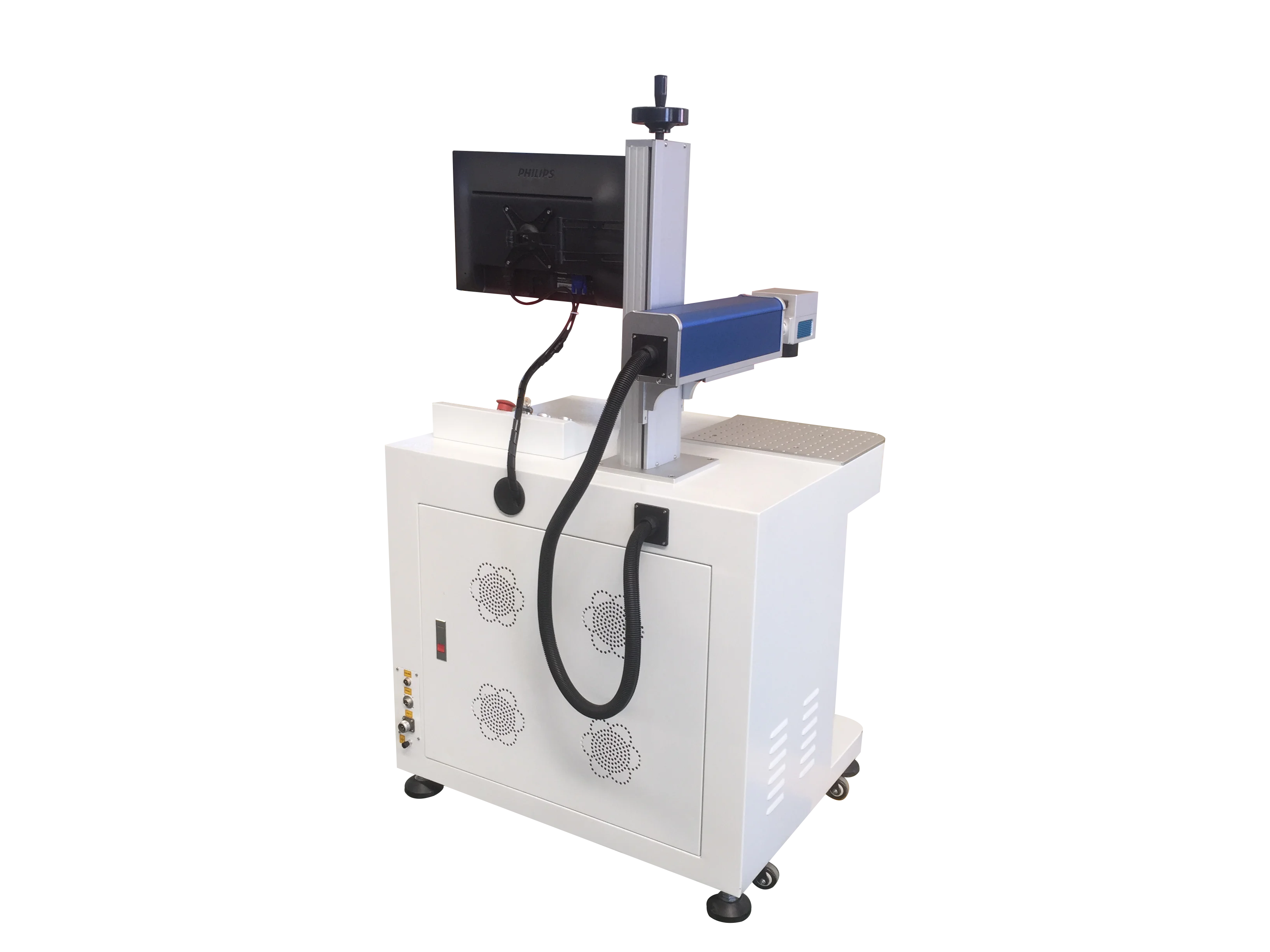 Popular Desktop Pen Logo printer 50w Raycus Fiber Laser Metal Marking Machine Galvonometer Head EZCAD Control 10V/220V