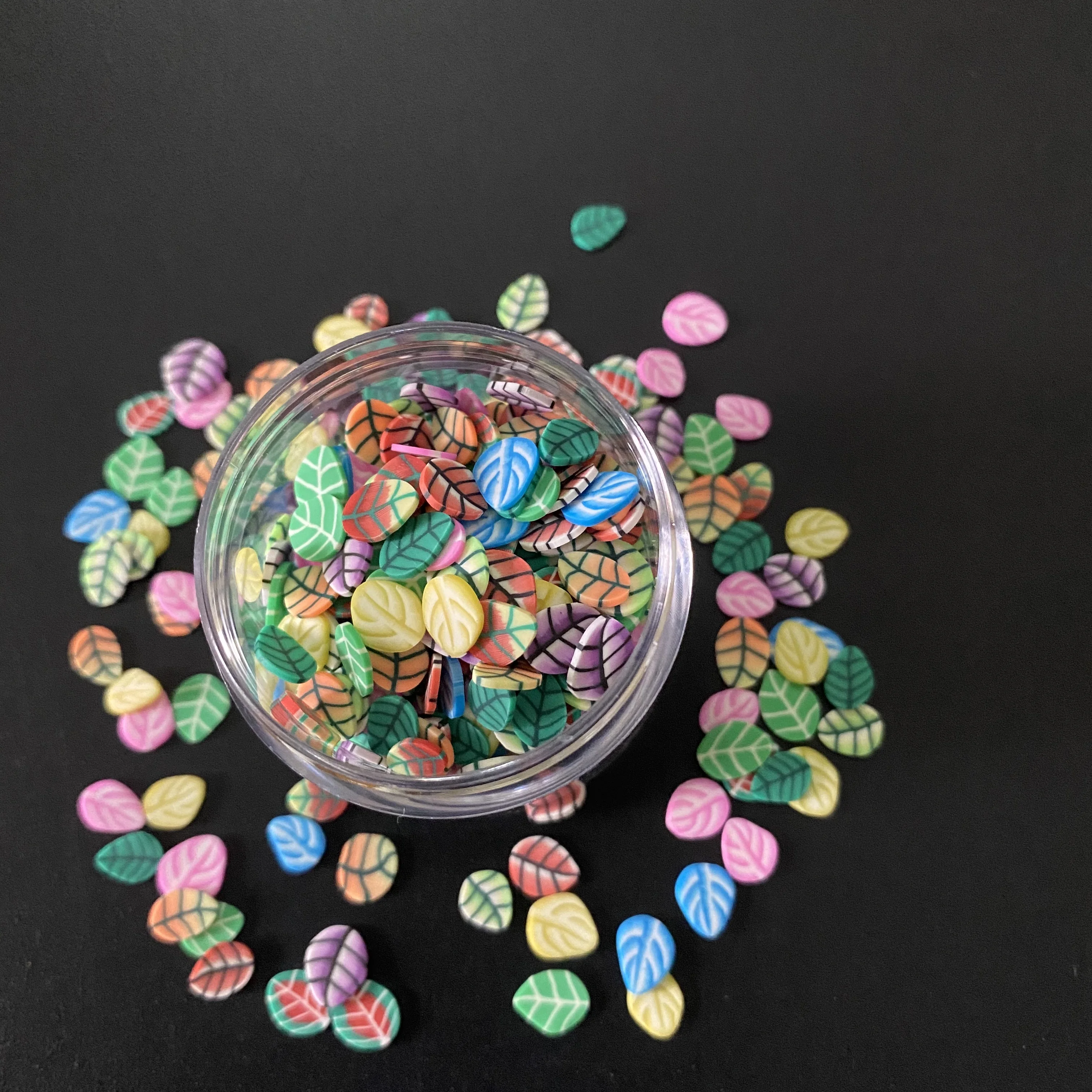 Hot Selling Polymer Clay Slice Leaf Heart Mixed Glitter Wholesale Bulk Fruit Candy Slices