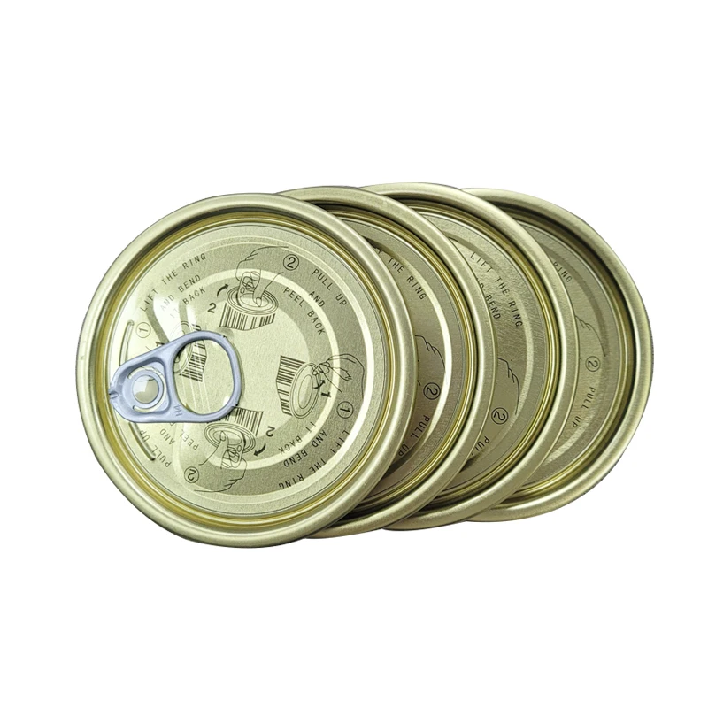 Factory Supply TSF SPTE #307 #401 #300 Tinplate Covers Lids Easy Open Ends EOE with Golden Yellow Coating