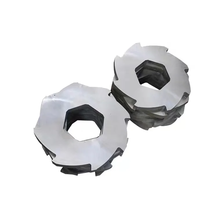 Single shaft shredder blades for waste plastic