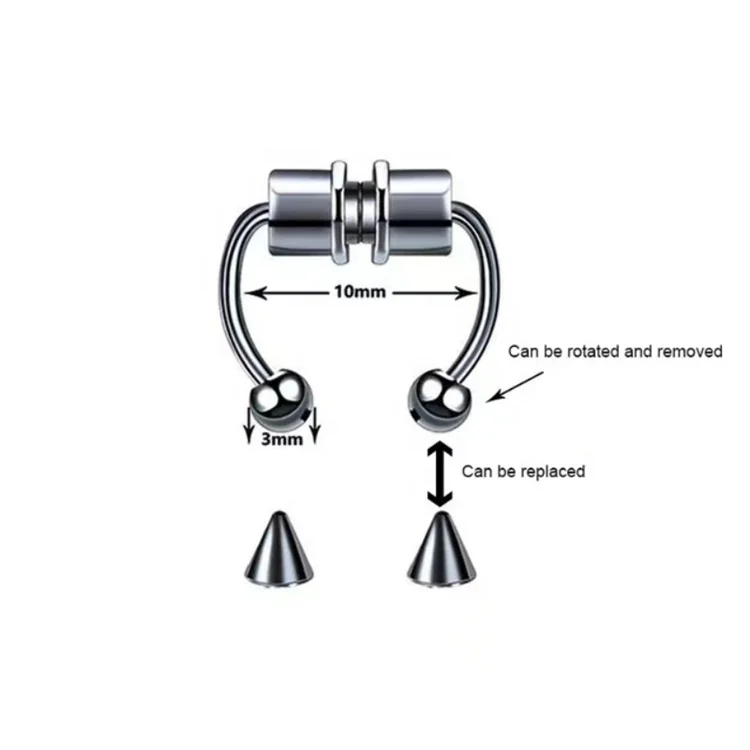 2024 Nose Ring Alloy Nose Piercing Hoop Septum Rings For Women Fashion Body Jewelry Gifts Magnetic