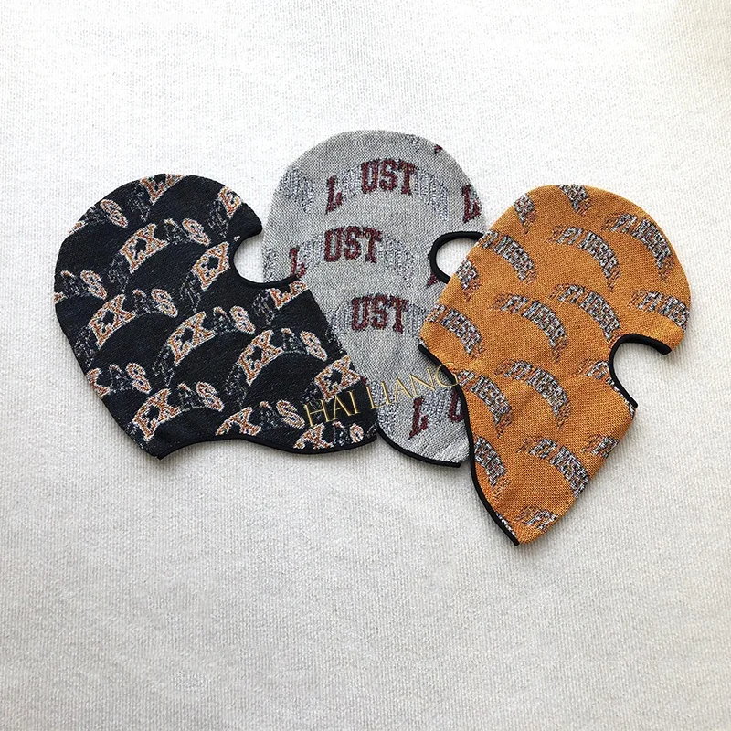 Balaclava Hat Fashion Designer High Quality Tapestry Balaclava Wholesale Full Face cover hat Knitted customize hats for men