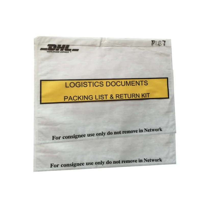 
DHL Japanese plastic self adhesive packing slip envelope 
