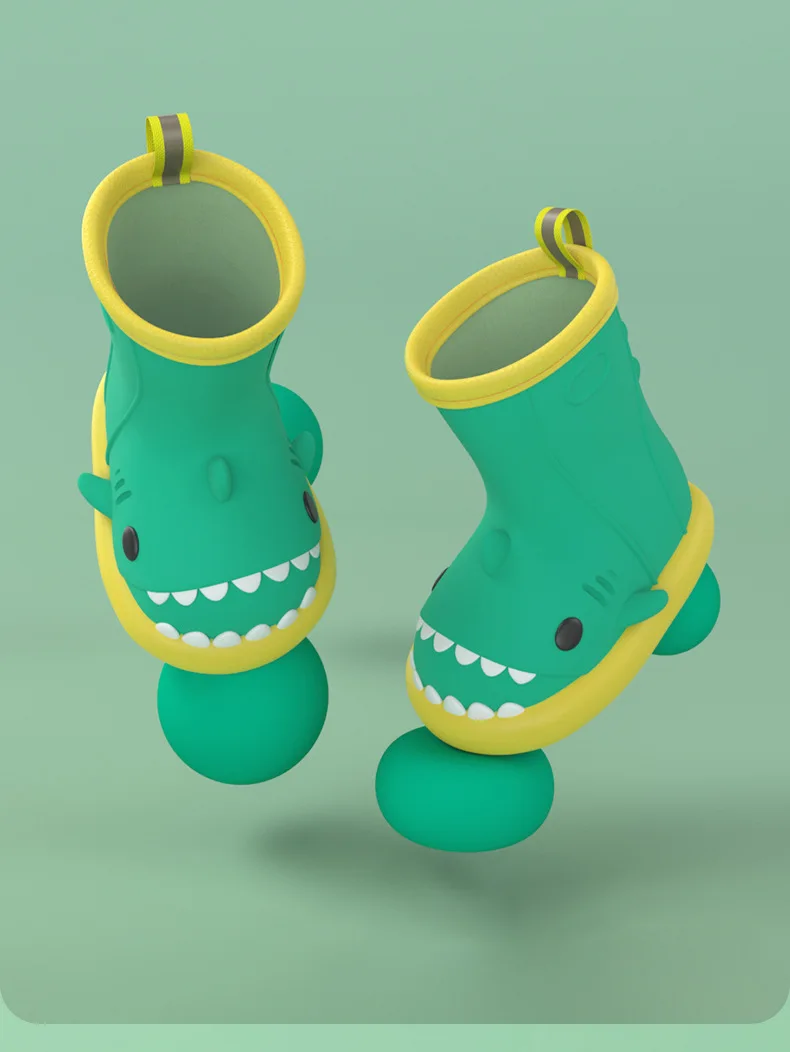 CUSTOM Children Adult Colorful Waterproof Shark Short Rain Boots Shoes