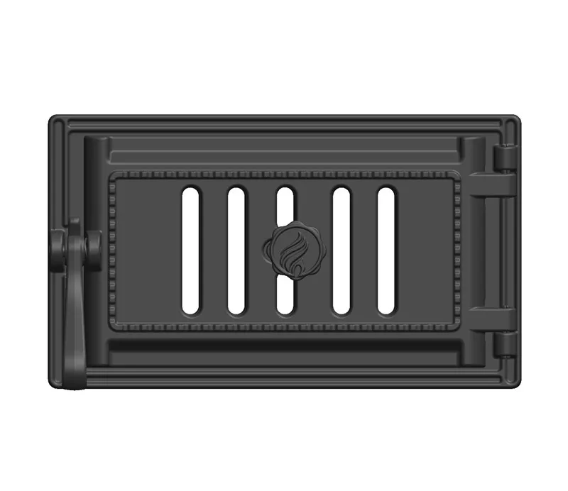 Black paint fireplace ash box door with cast iron material