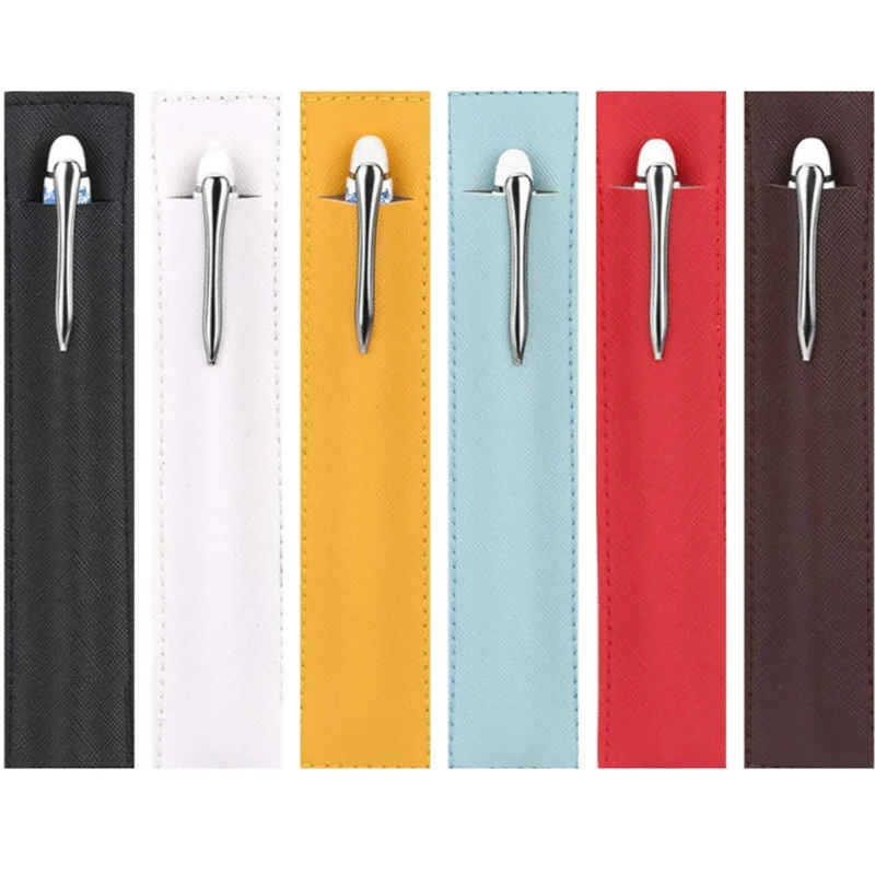 High Quality Wholesale Single Premium PU Leather Pen Sleeve Fountain Pen Case Pen Pouch Small Bag for Pencil