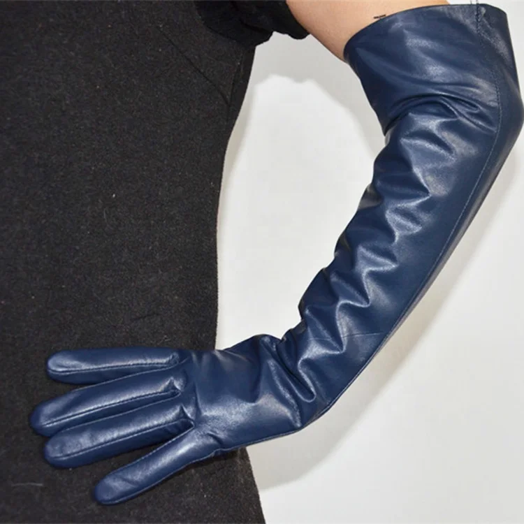Wholesale Custom Size Women Fashion Long Design Genuine Sheepskin Ladies Long Leather Gloves