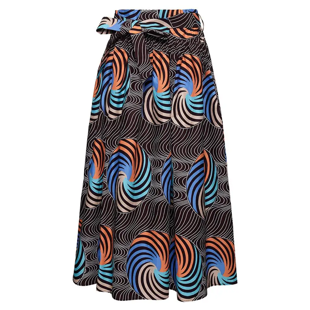 100% Cotton High Waist African Traditional Print Dashiki Long Maxi Skirt Women African Clothing For Sale