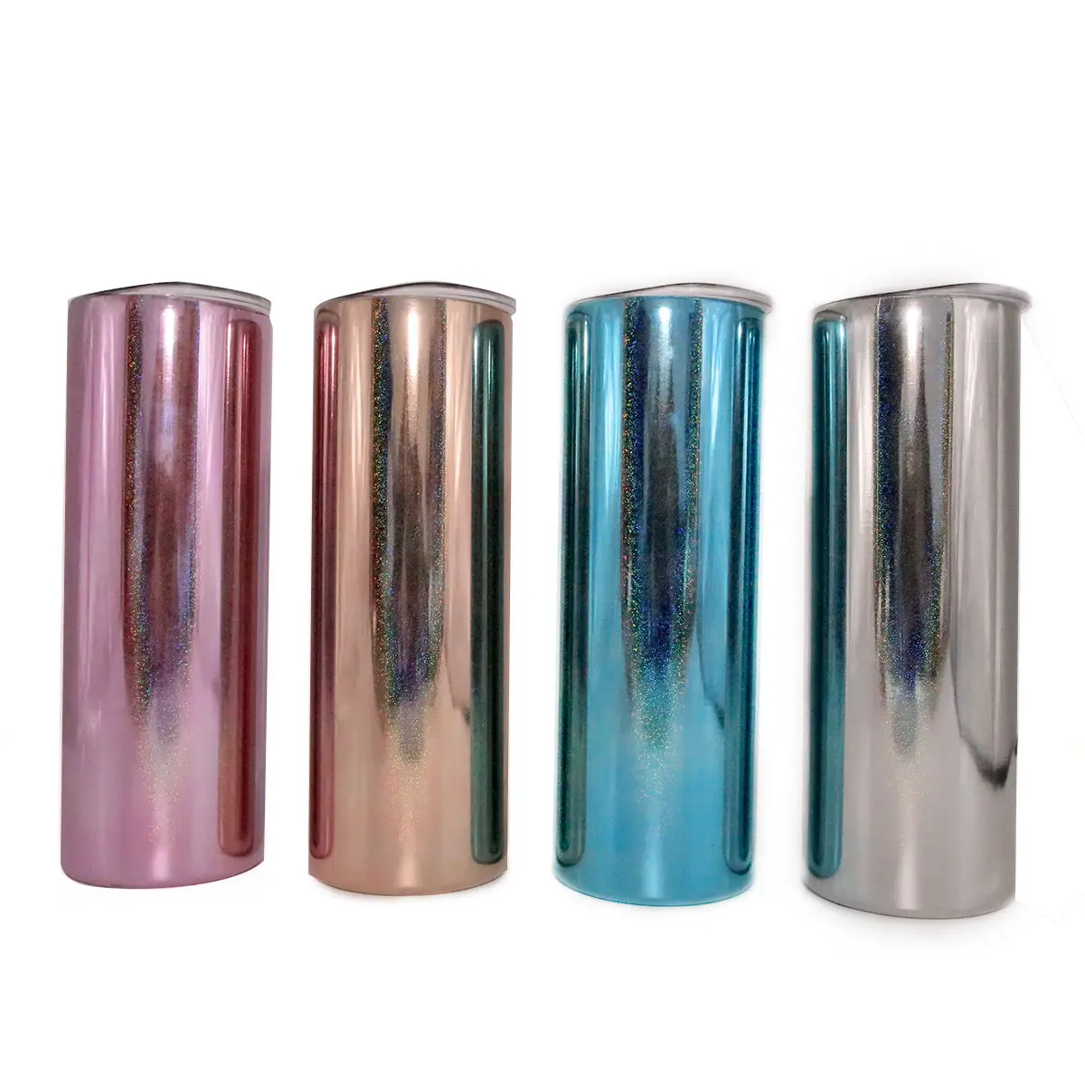 Wholesale Glitter Mixed Color 20oz 600ml Stainless Steel Insulated shimmer Glitter skinny sublimation tumbler For Drinking