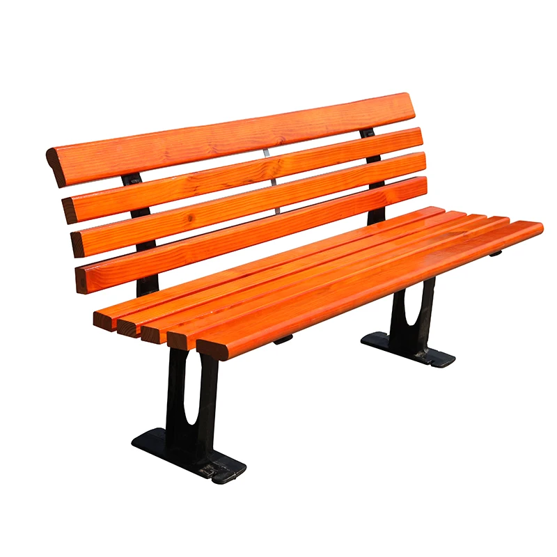 Solid Wood Outdoor Bench with Anti-Corrosive Backrest Durable Garden Bench for Patio Use