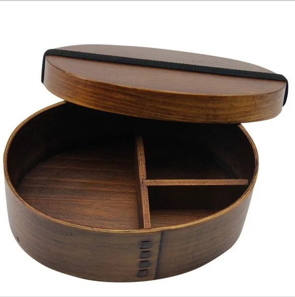 Japanese Style Wooden Bento Lunch Box For Food Fruit Sushi Bento Box Bowl Reusable Picnic Food Container