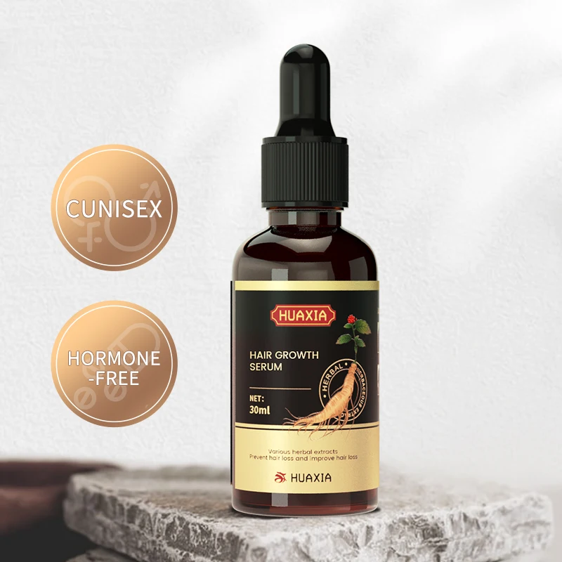 Huaxia Natural Organic Ginseng Herbal Hair Care Treatment Anti Loss Regrowth Hair Growth Oil Serum