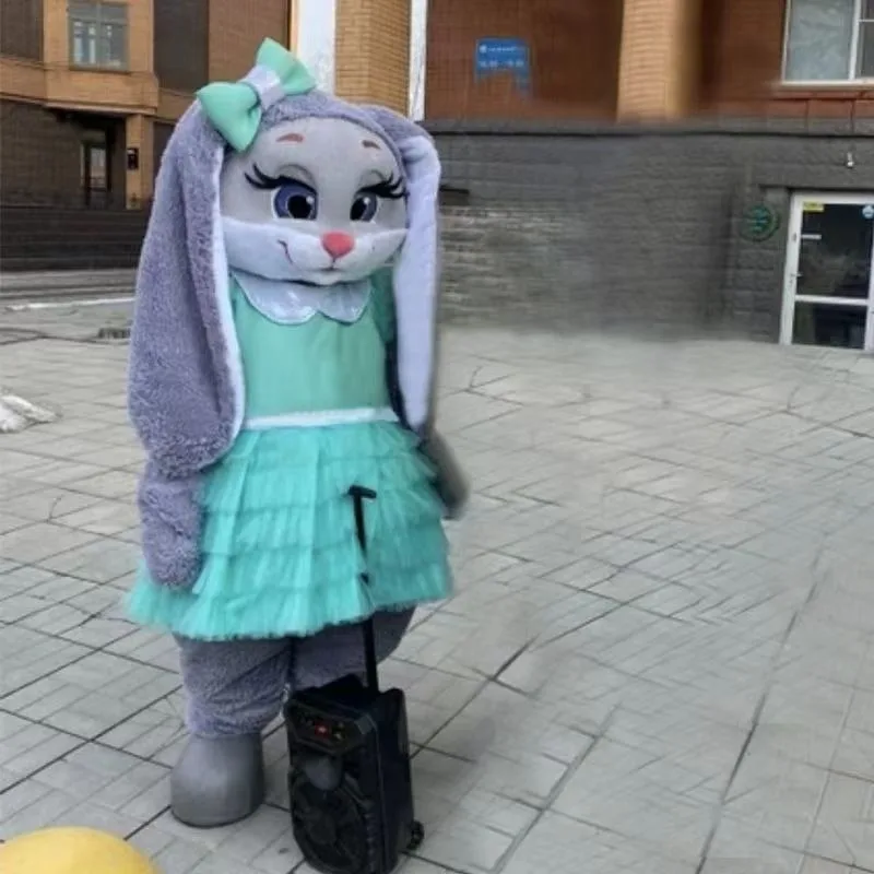 High Quality Advertising Bear Animal Adult Mascot Costume Custom Anime Bunny Mascot Costume for Halloween Party Cosplay Dress up